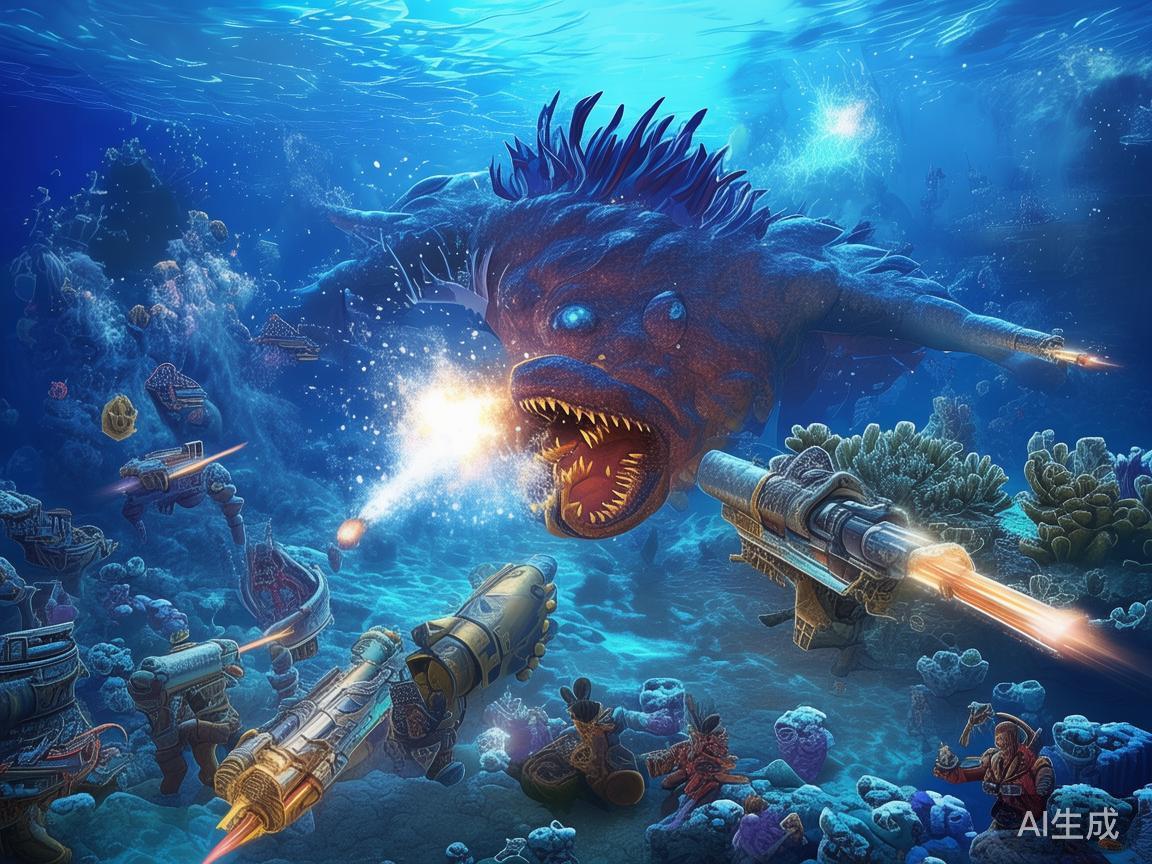 尤其是在面对大型海底Boss或稀有宝藏鱼时，战斗的